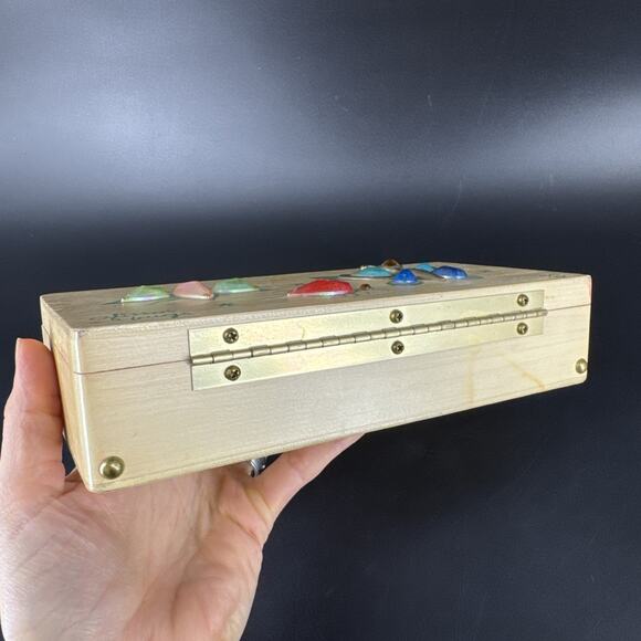 Vintage Enid Collins of Texas GLITTERBUGS Wooden Box Bag Purse 1960s NO HANDLE - Picture 10 of 16